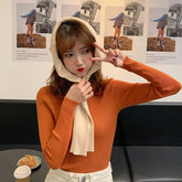 Half Turtleneck Full Sleeve Short Slim-fit Chic Sweater